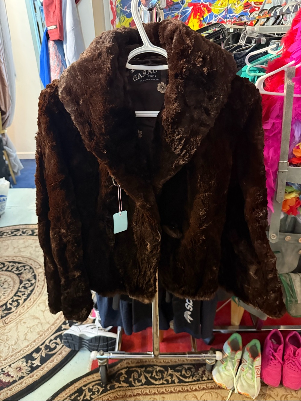 Vintage Real Fur Jacket | Brown Plush Coat